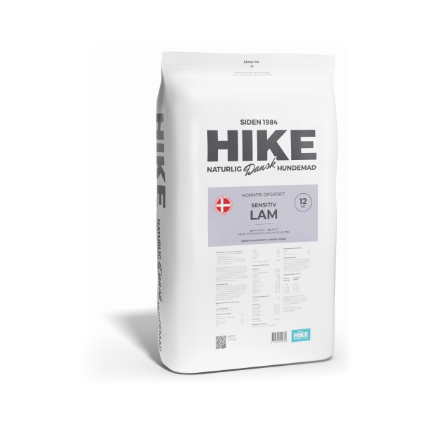 HIKE - Nature kornfri sensitive lam 26/16 - til hunde med allergier, s�som kl�e, r�de �rer/ poter.